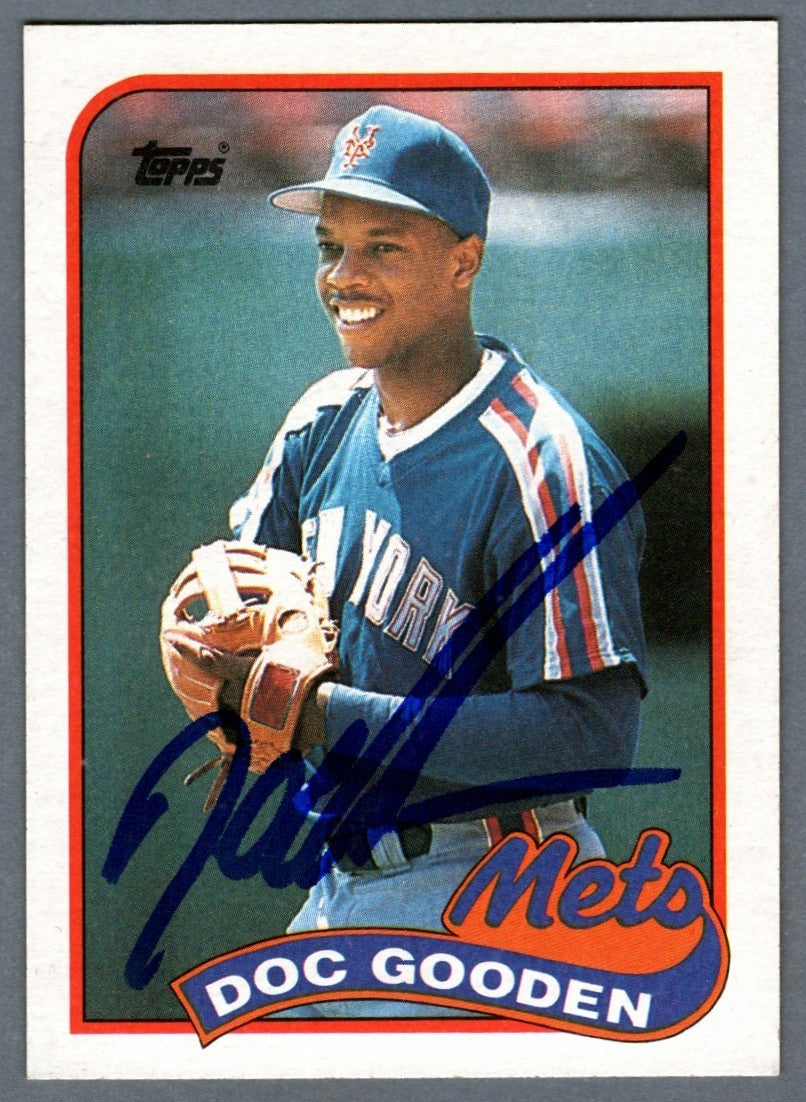 Dwight Doc Gooden Signed Autographed 1989 Topps #30 LSCM COA New York Mets