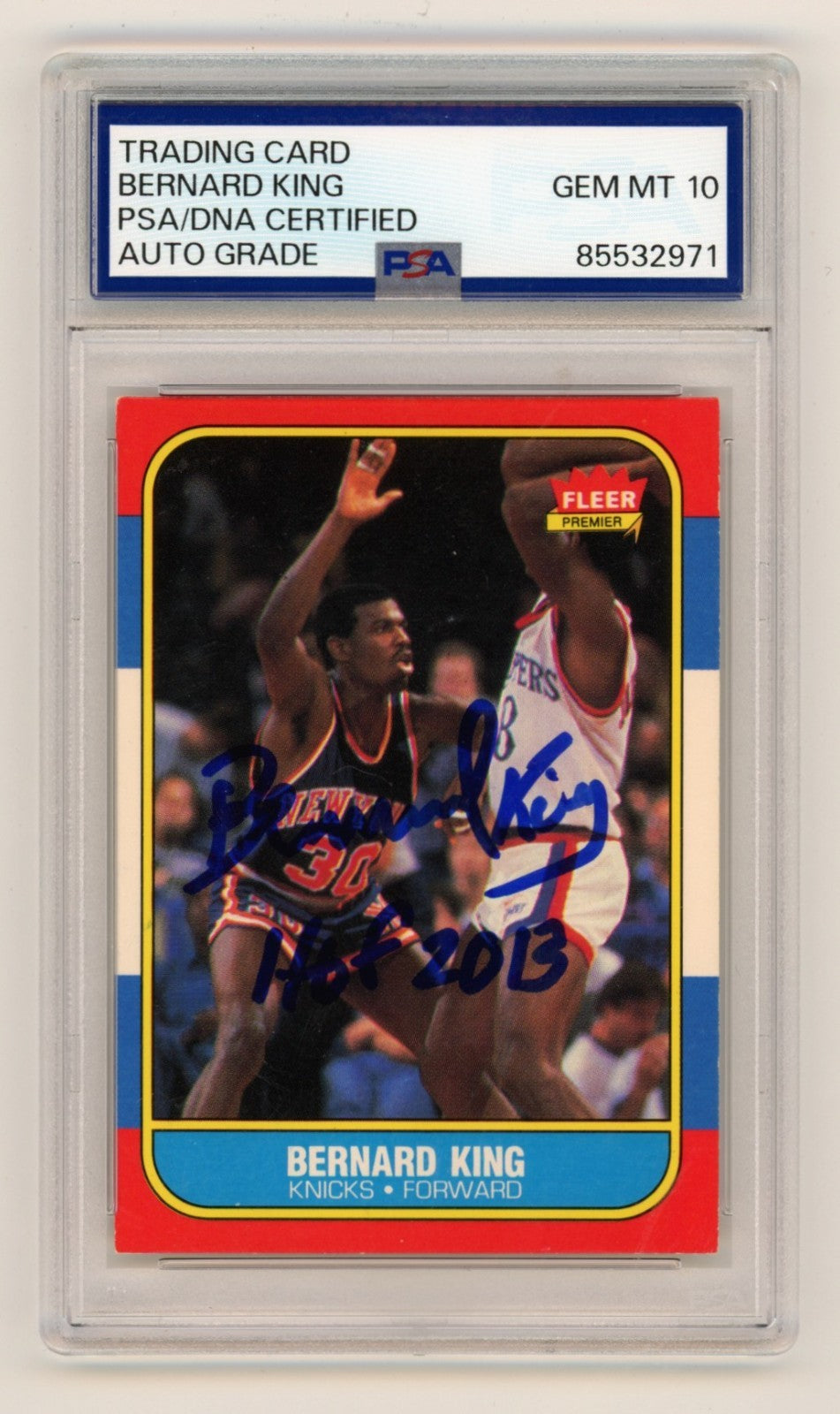 Bernard King 1986-87 Fleer #60 w/ HOF 2013 Inscription Signed PSA 10 Auto