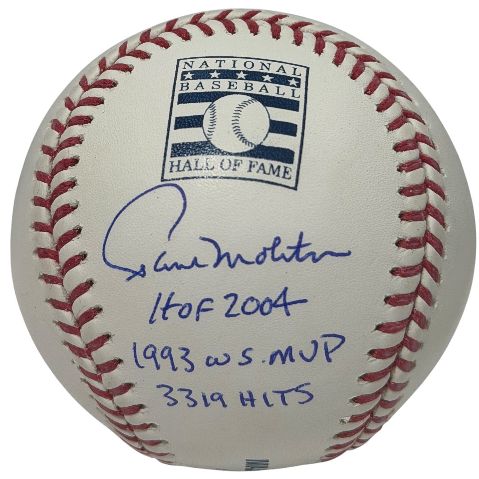 Paul Molitor Signed Autographed HOF Logo Baseball w/ 3x Insc JSA Witness COA