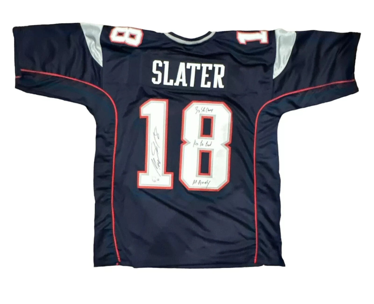 Matthew Slater Signed Patriots Custom Jersey w/ 3x Ins Beckett Witness BAS COA