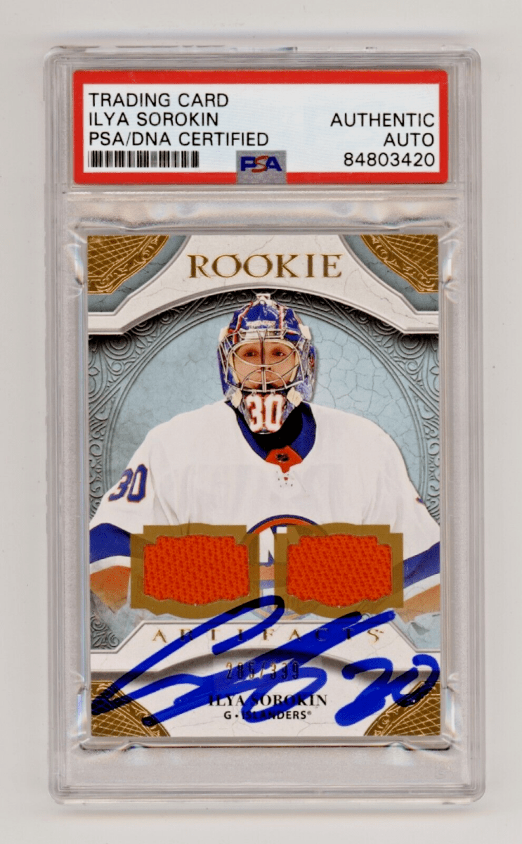 Ilya Sorokin 2020-21 Upper Deck Artifacts Rookie Jersey RC /399 Signed PSA Auto