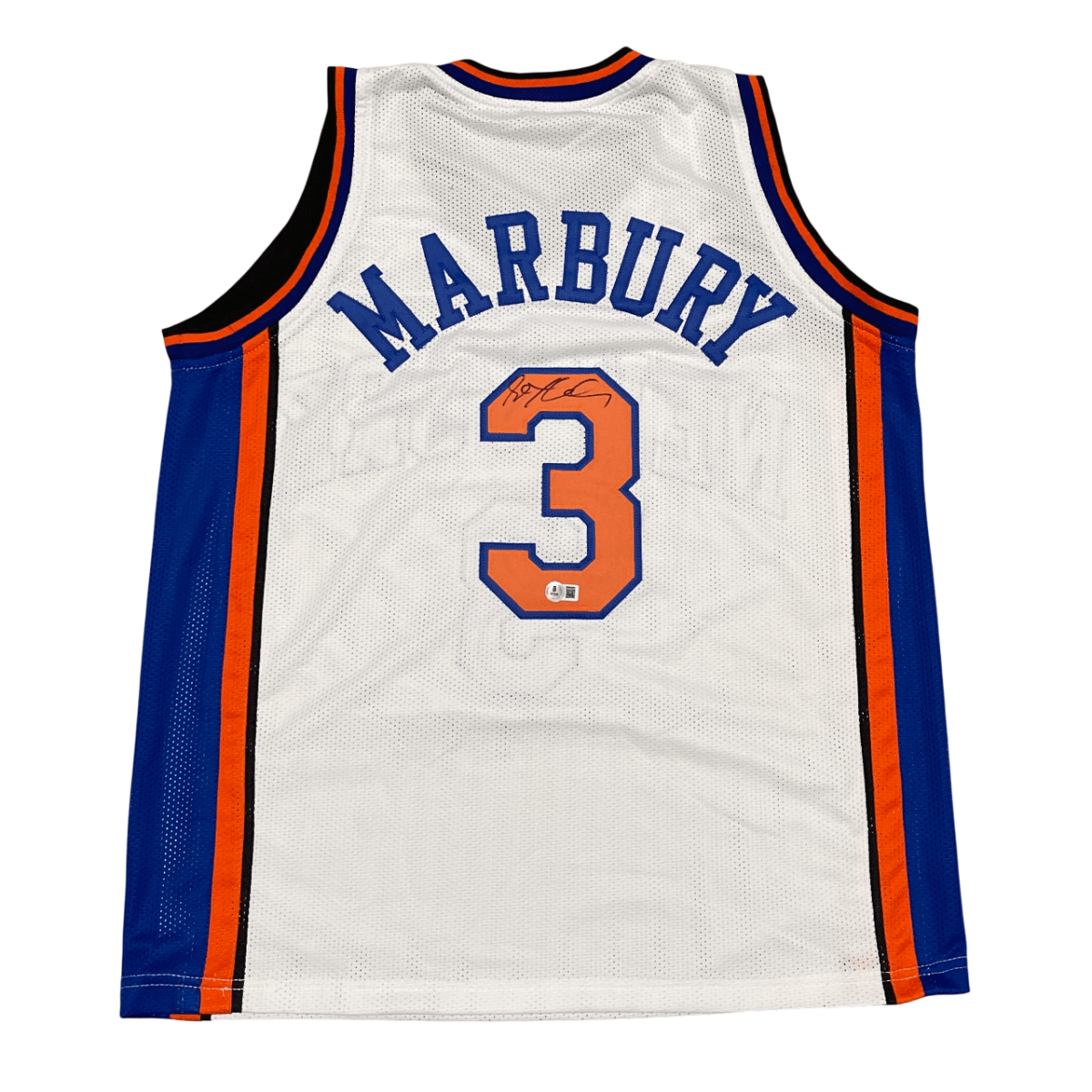 Stephon Marbury Signed New York Knicks Custom Jersey Beckett Witness BAS COA