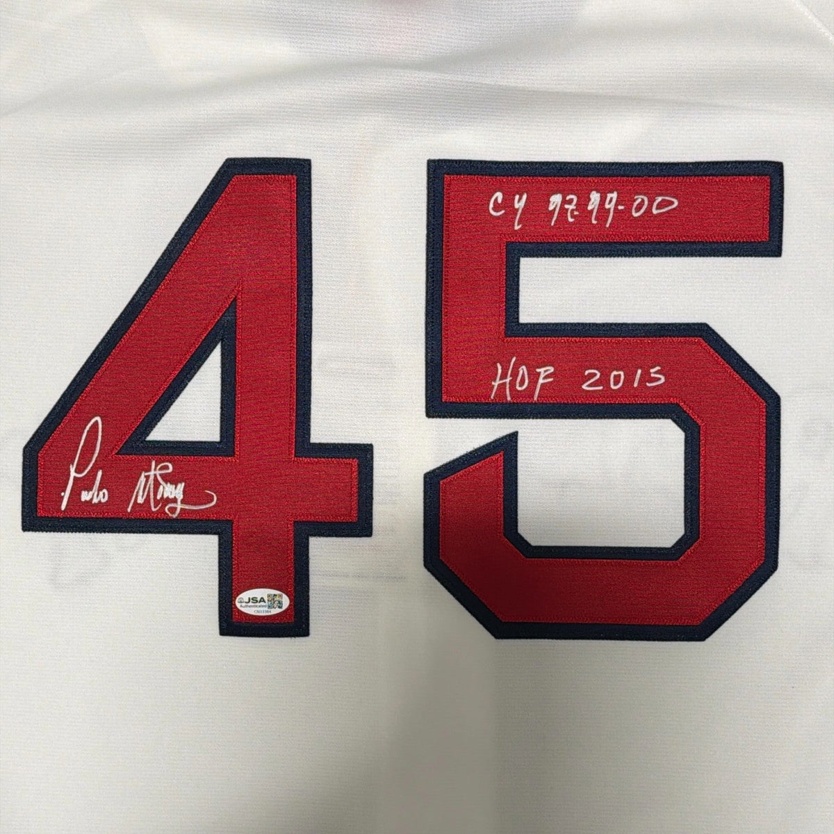 Pedro Martinez Signed Red Sox Mitchell &amp; Ness Authentic Jersey w/ CY HOF JSA COA