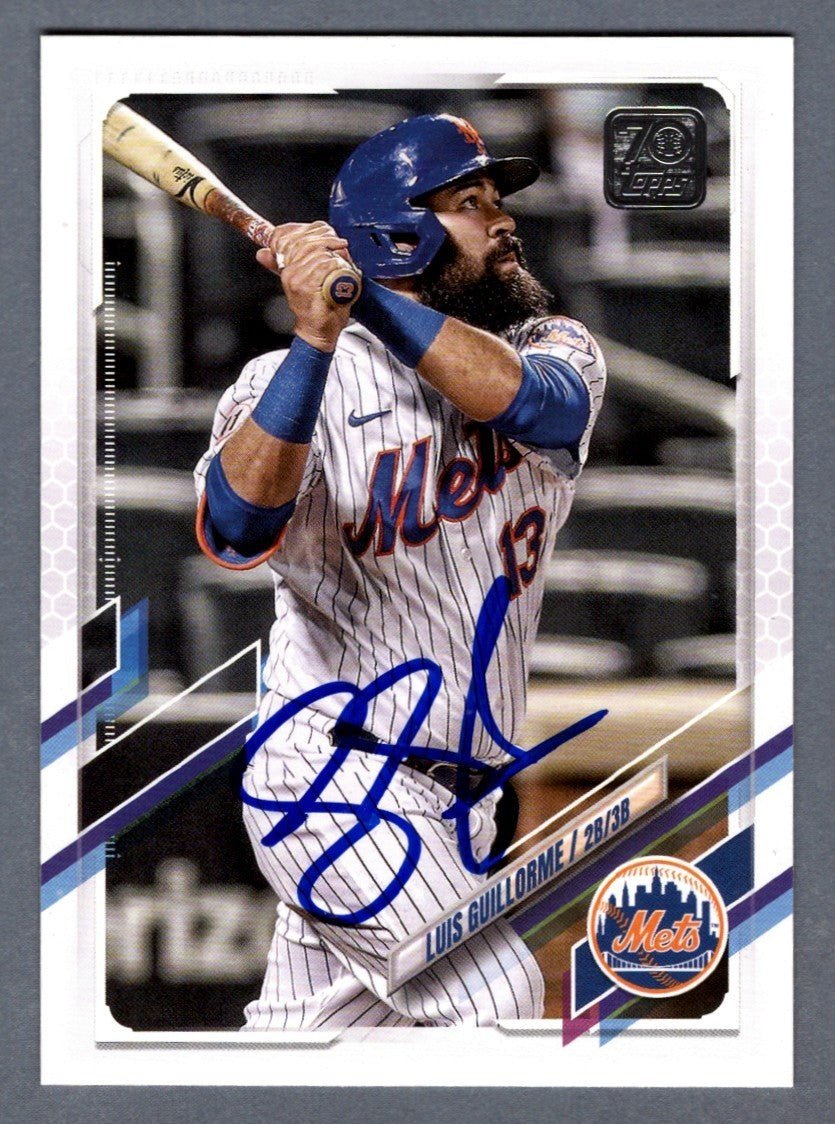 Luis Guillorme Signed 2021 Topps Update Series #US127 LSCM COA New York Mets