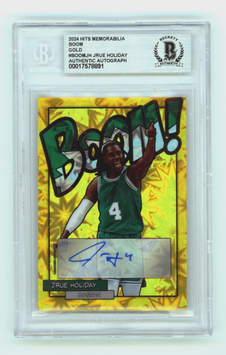 Jrue Holiday 2024 Hits Memorabilia BOOM Gold JSY # 4/10 Signed BGS BAS Auto