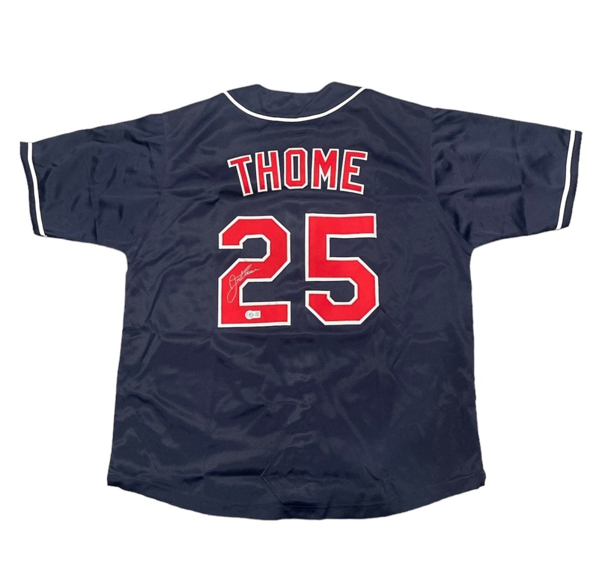 Jim Thome Signed Cleveland Custom Jersey Beckett Witness BAS COA