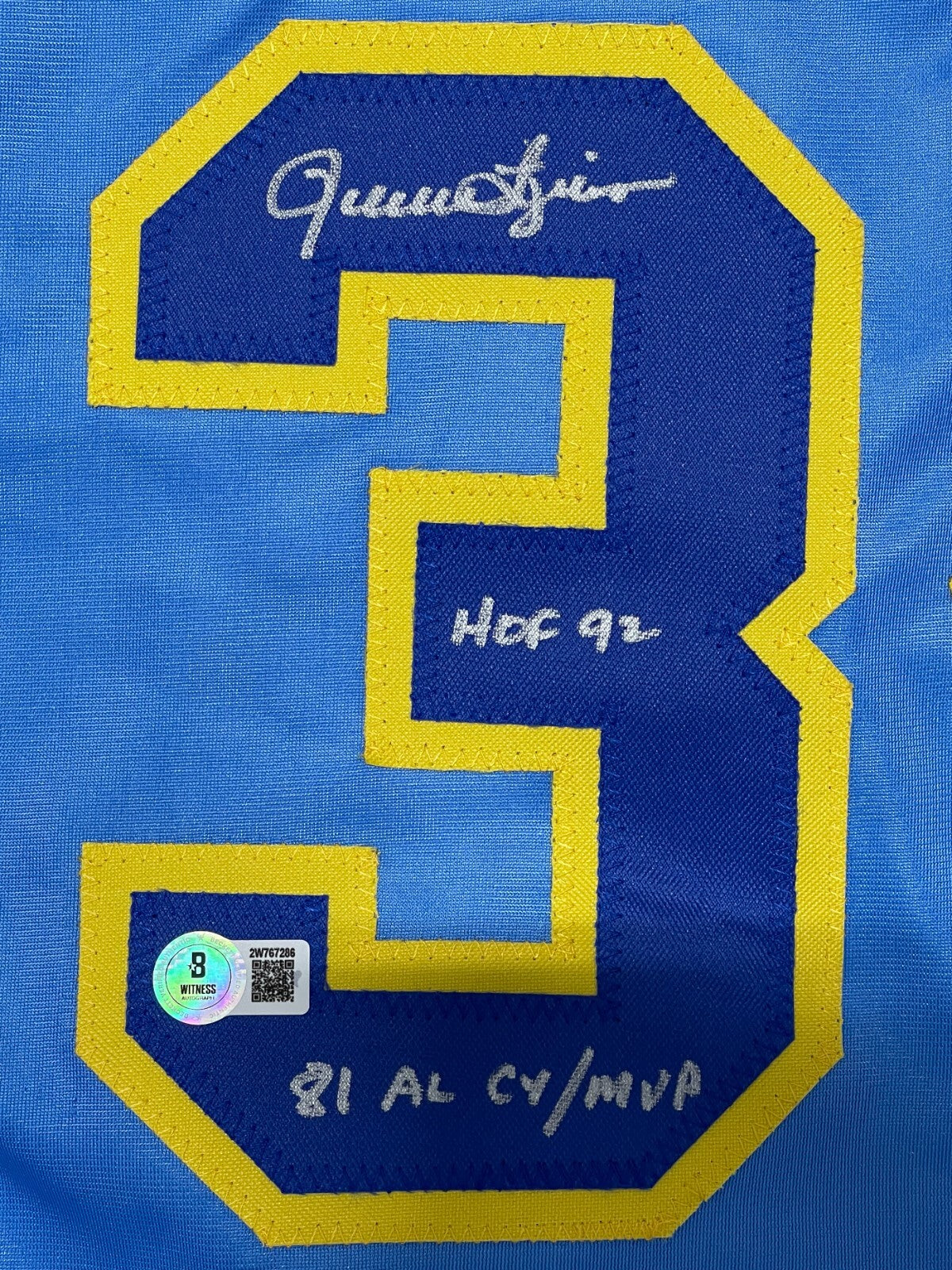Rollie Fingers Signed Milwaukee Custom Jersey w/ 2 Insc Beckett Witness BAS COA