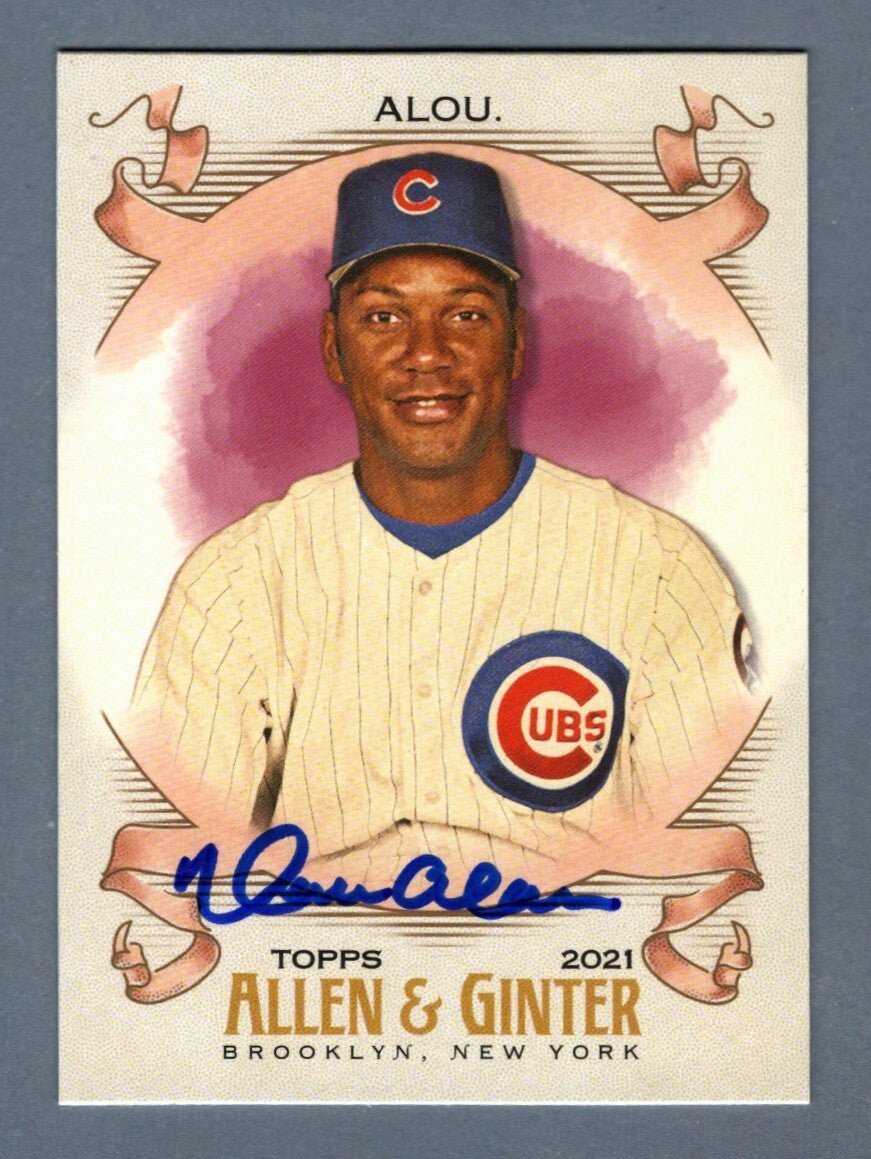 Moises Alou Signed 2021 Topps Allen &amp; Ginter SP #321 LSCM COA Chicago Cubs