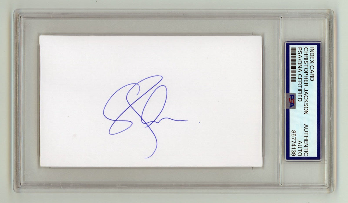 Christopher Jackson Signed 3x5 Index Card PSA Authentic Auto Hamilton Washington
