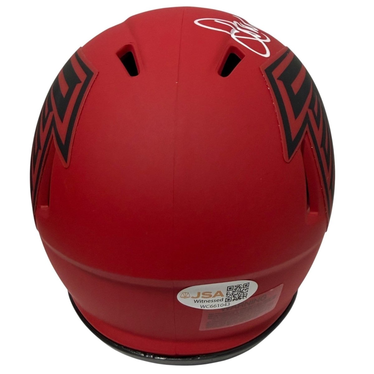 Jamal Anderson Signed Atlanta Falcons Rave Mini Helmet JSA Witness COA