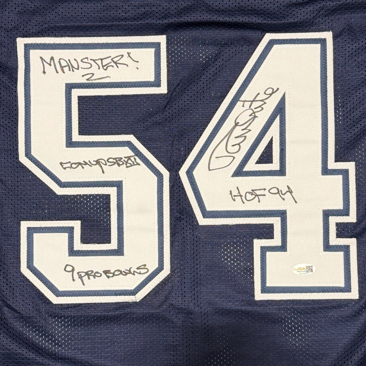 Randy White Signed Dallas Cowboys Custom Jersey w/ 4 Insc JSA Witness COA