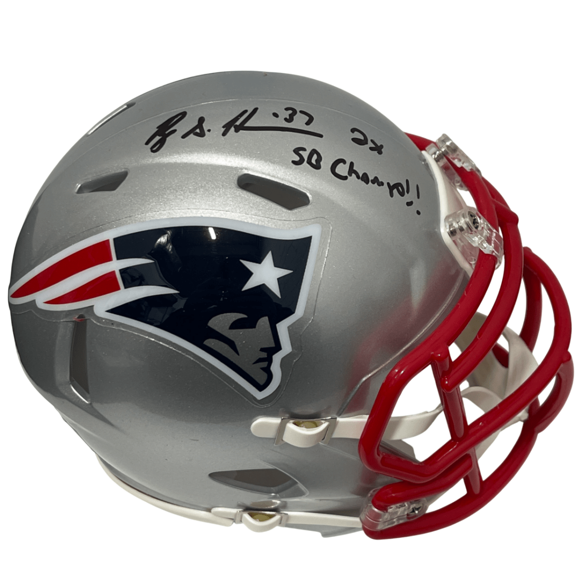 Rodney Harrison Signed Patriots Speed Mini Helmet 2x SB Champ Beckett W BAS COA