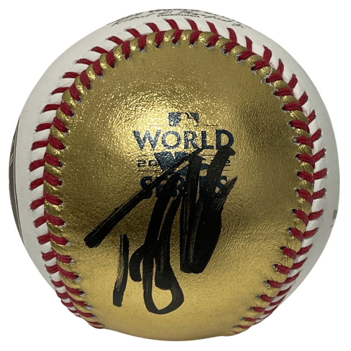 Trey Mancini Signed Auto Gold LE 2022 World Series Baseball Beckett BAS COA C