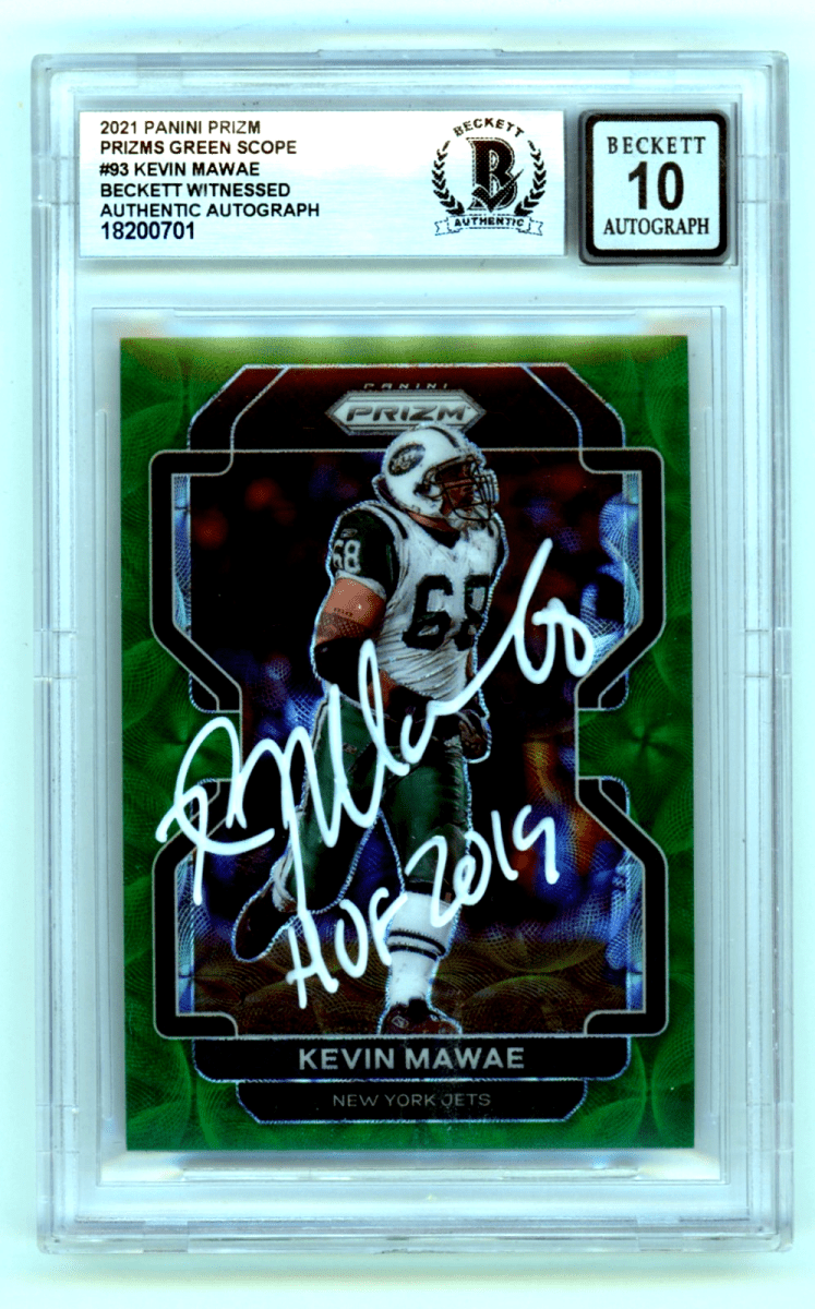 Kevin Mawae 2021 Panini Prizm #93 Green Scope Signed /75 Beckett BGS 10 Auto