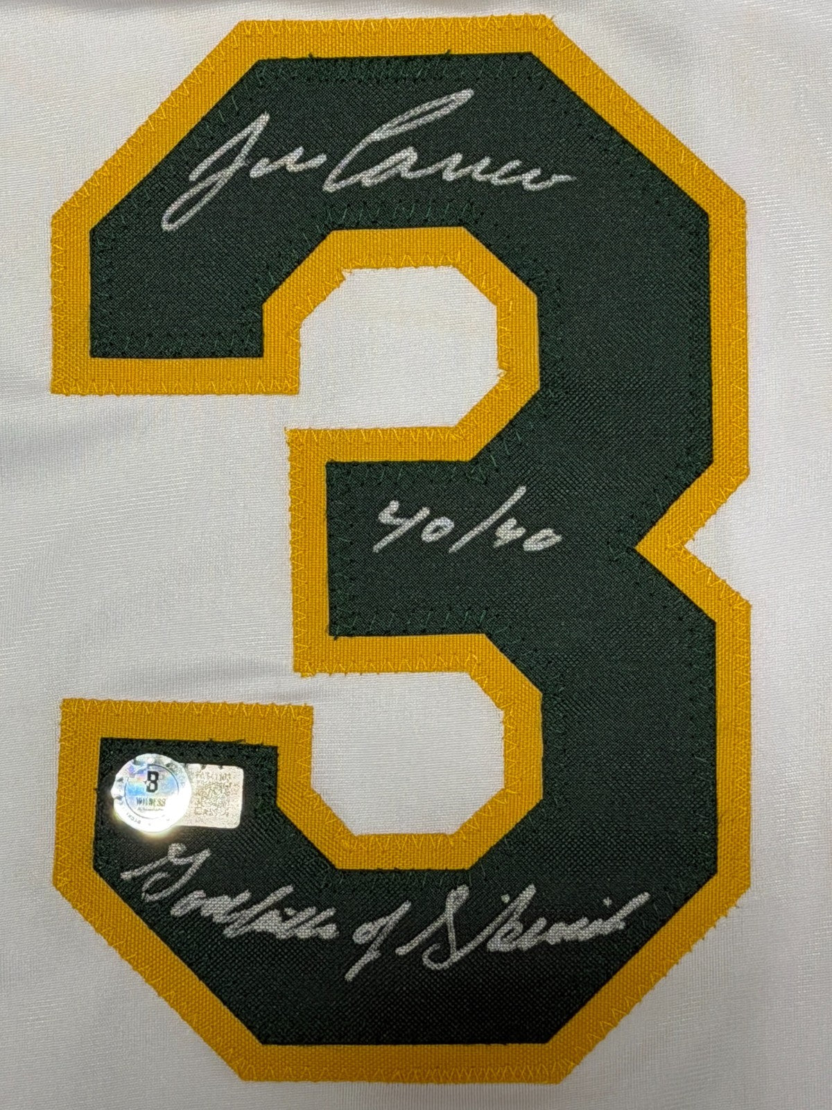 Jose Canseco Signed Athletics Custom Jersey w/ 40/40 + Steroids Beckett Wit COA