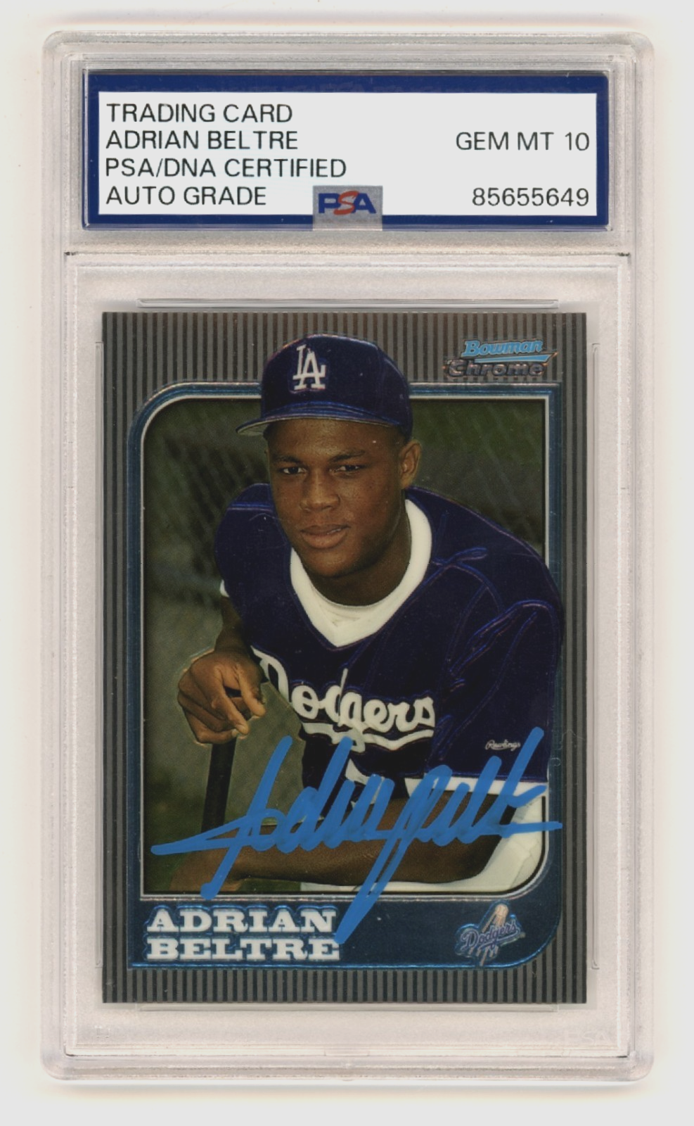 Adrian Beltre 1997 Bowman Chrome #182 Signed Rookie RC PSA 10 Auto Dodgers HOF