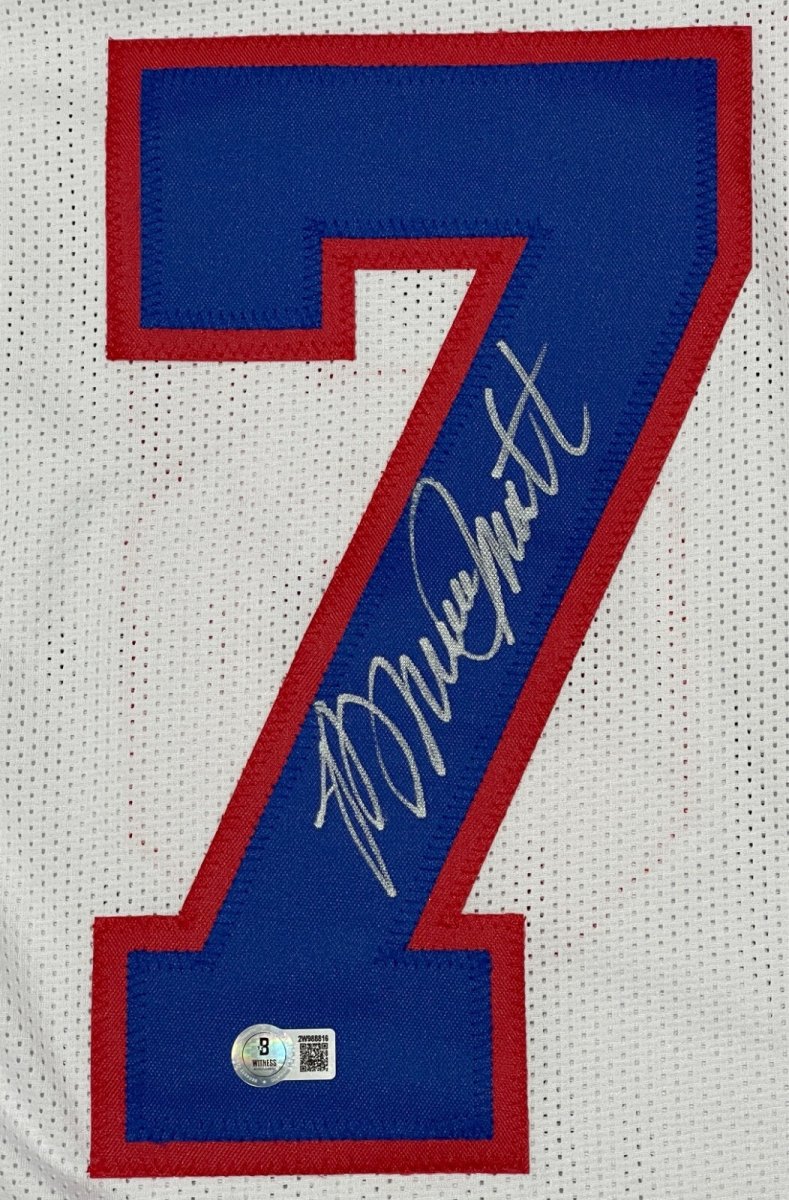 Bruce Smith Signed Buffalo Bills Custom White Jersey Beckett Witness BAS COA