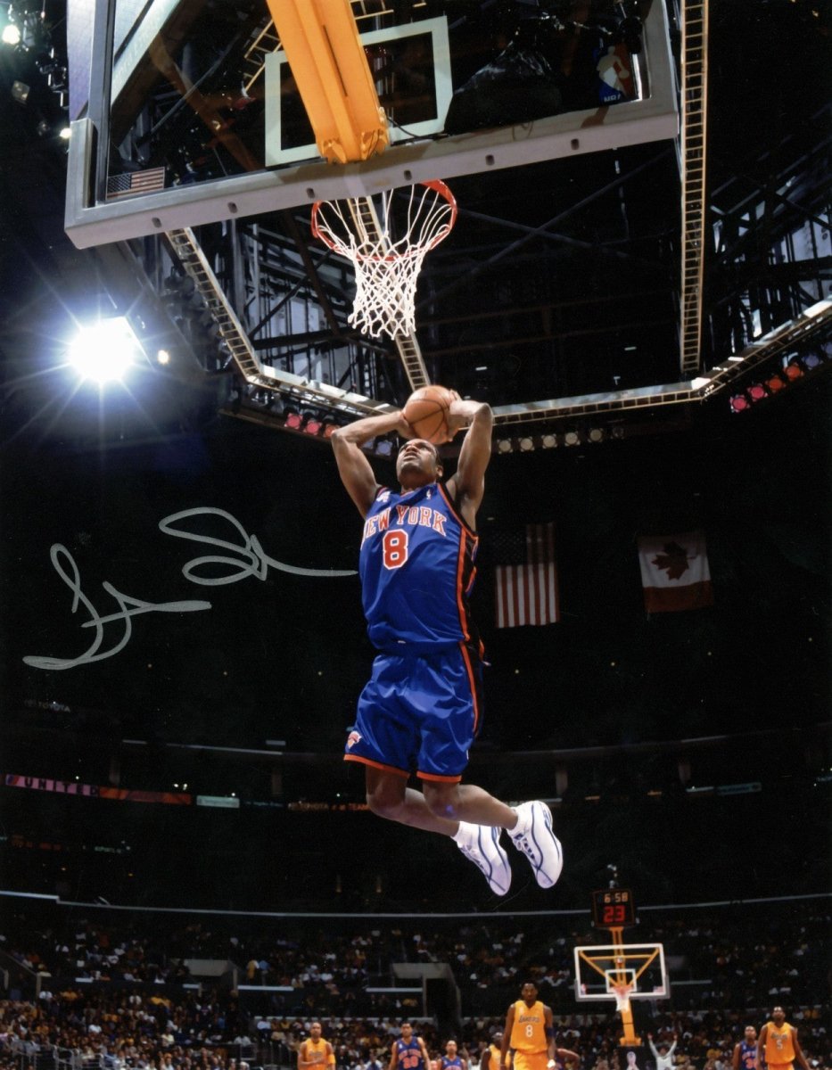Latrell Sprewell Signed Autographed New York Knicks 8x10 Photo LSCM COA #2