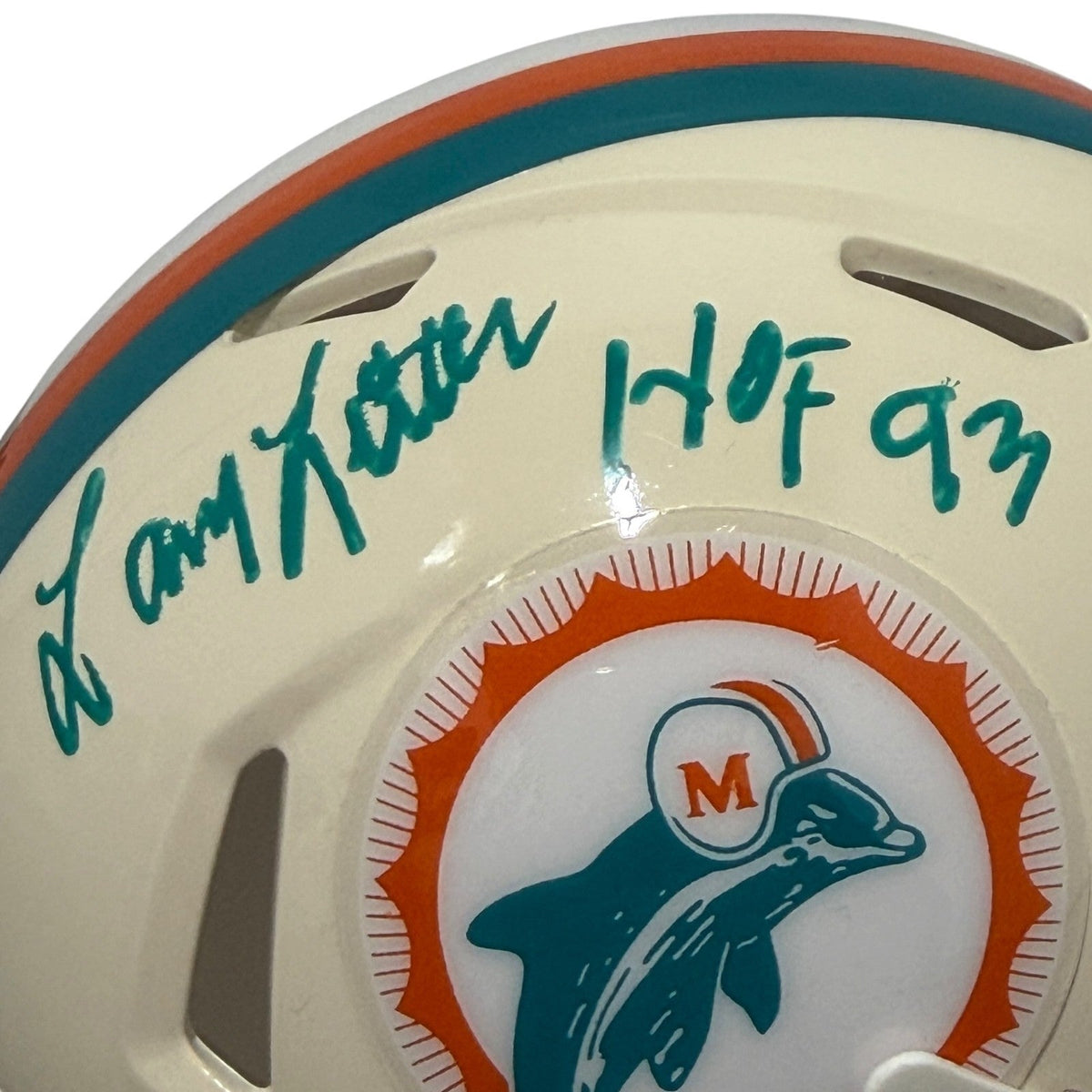 Larry Little Signed Miami Dolphins Retro Mini Helmet w/ HOF 93 JSA Witness COA