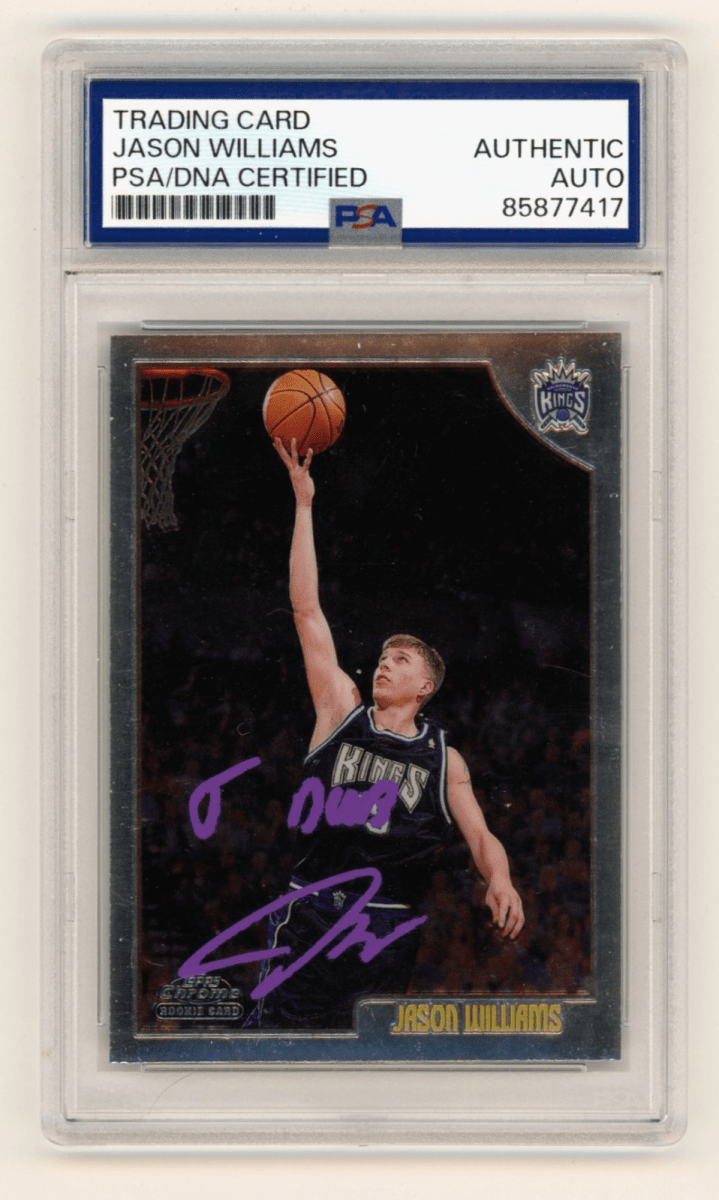 Jason Williams 1998-99 Topps Chrome Signed Auto RC w/ J Dub PSA Authentic Auto