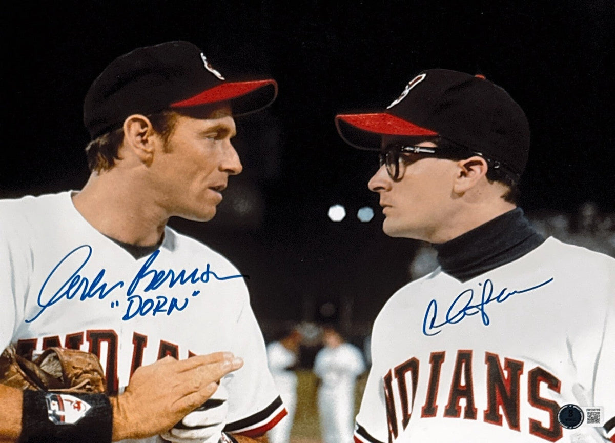 Charlie Sheen &amp; Corbin Bernsen Dual Signed 11x14 Photo Beckett Witness BAS COA