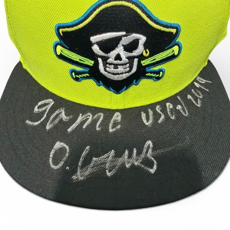 O'Neil Cruz Signed Game Used 2019 Bradenton Hat ONYX COA Pittsburgh Pirates