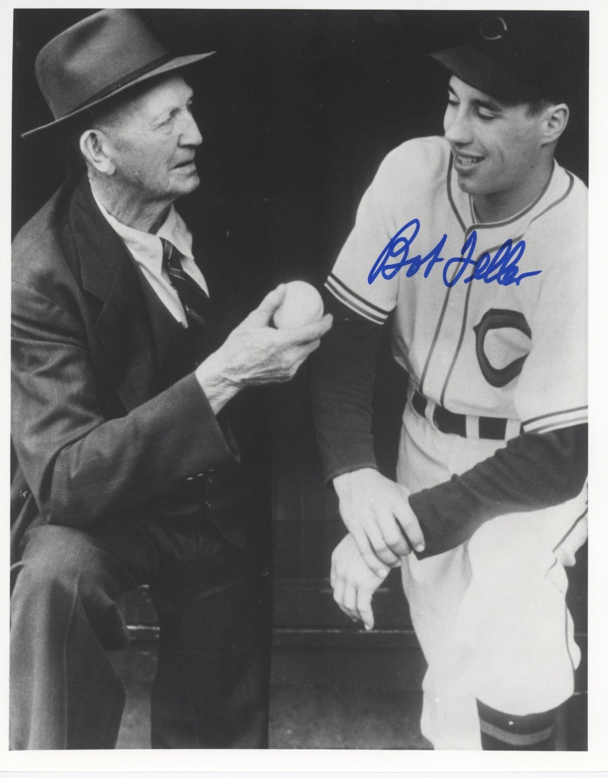 Bob Feller Signed Autographed Cleveland Indians 8x10 Photo LSCM COA #2