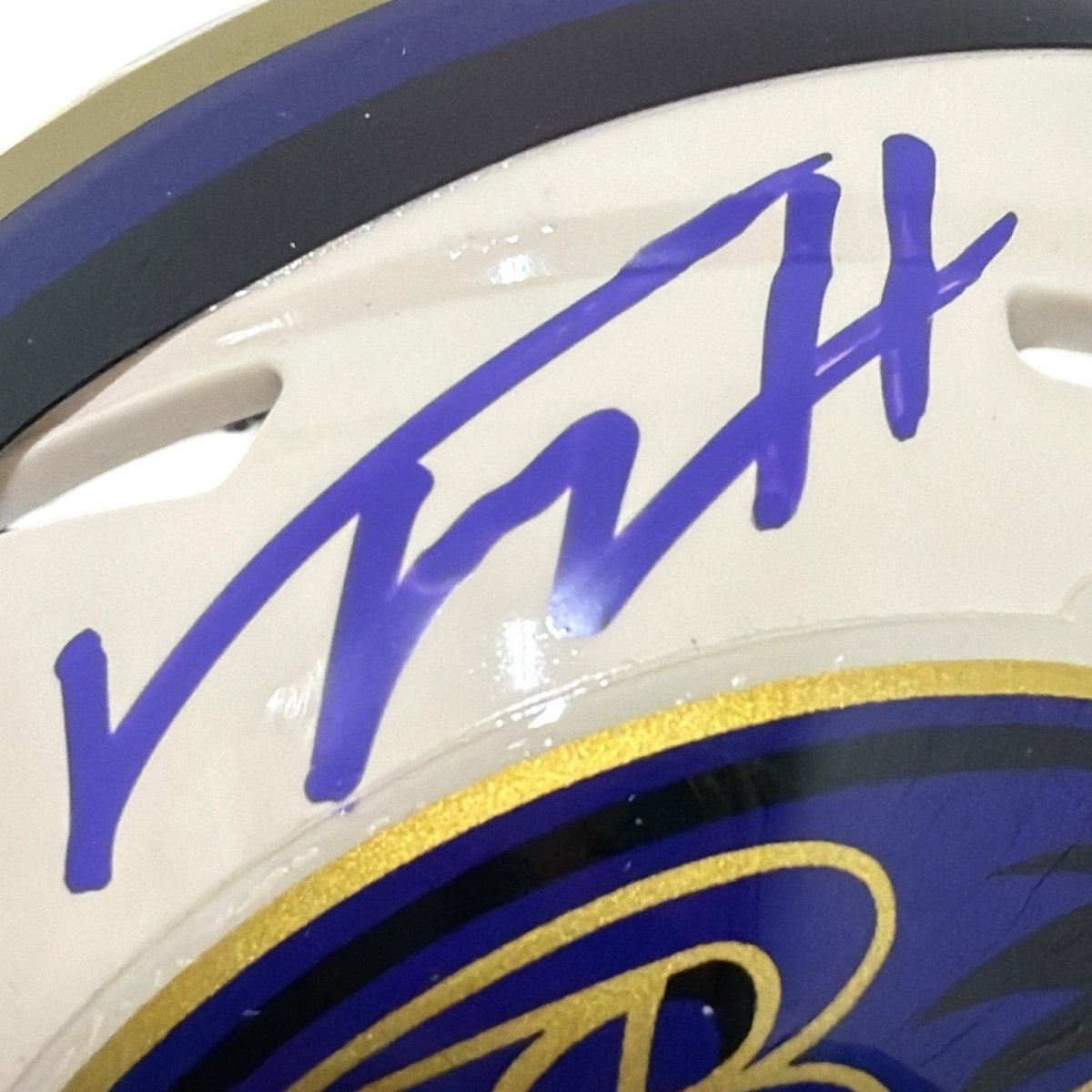 Trey Hendrickson Signed Baltimore Ravens Retro Mini Helmet JSA Witness COA