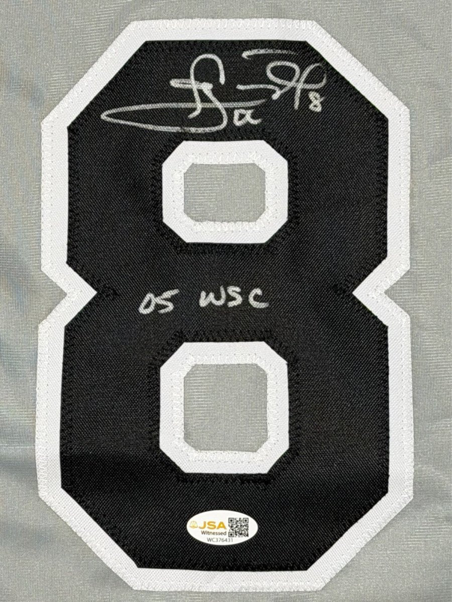 Carl Everett Signed White Sox Custom Grey Jersey w/ 05 WSC JSA Witness COA