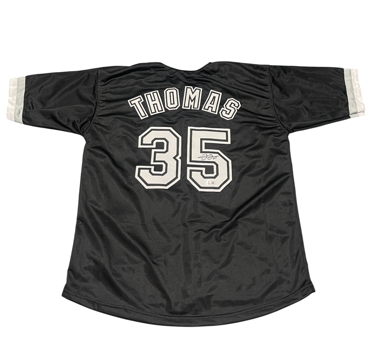 Frank Thomas Signed Chicago White Sox Custom Black Jersey Beckett Wit BAS COA