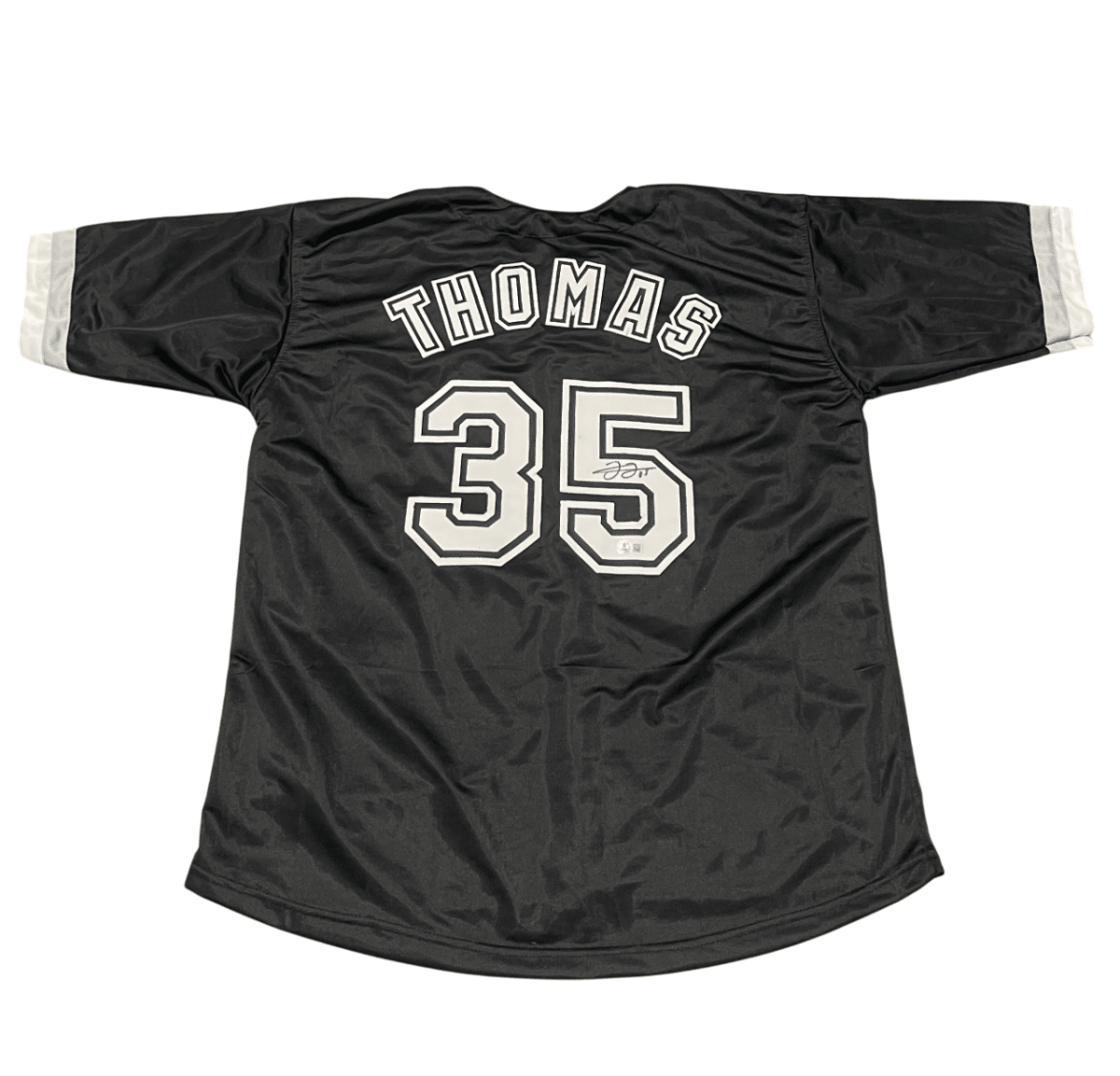Frank Thomas Signed Chicago White Sox Custom Black Jersey Beckett Wit BAS COA