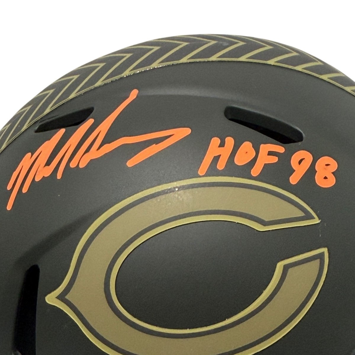 Mike Singletary Signed Bears Salute to Service 25 Mini Helmet w/ HOF 98 JSA COA