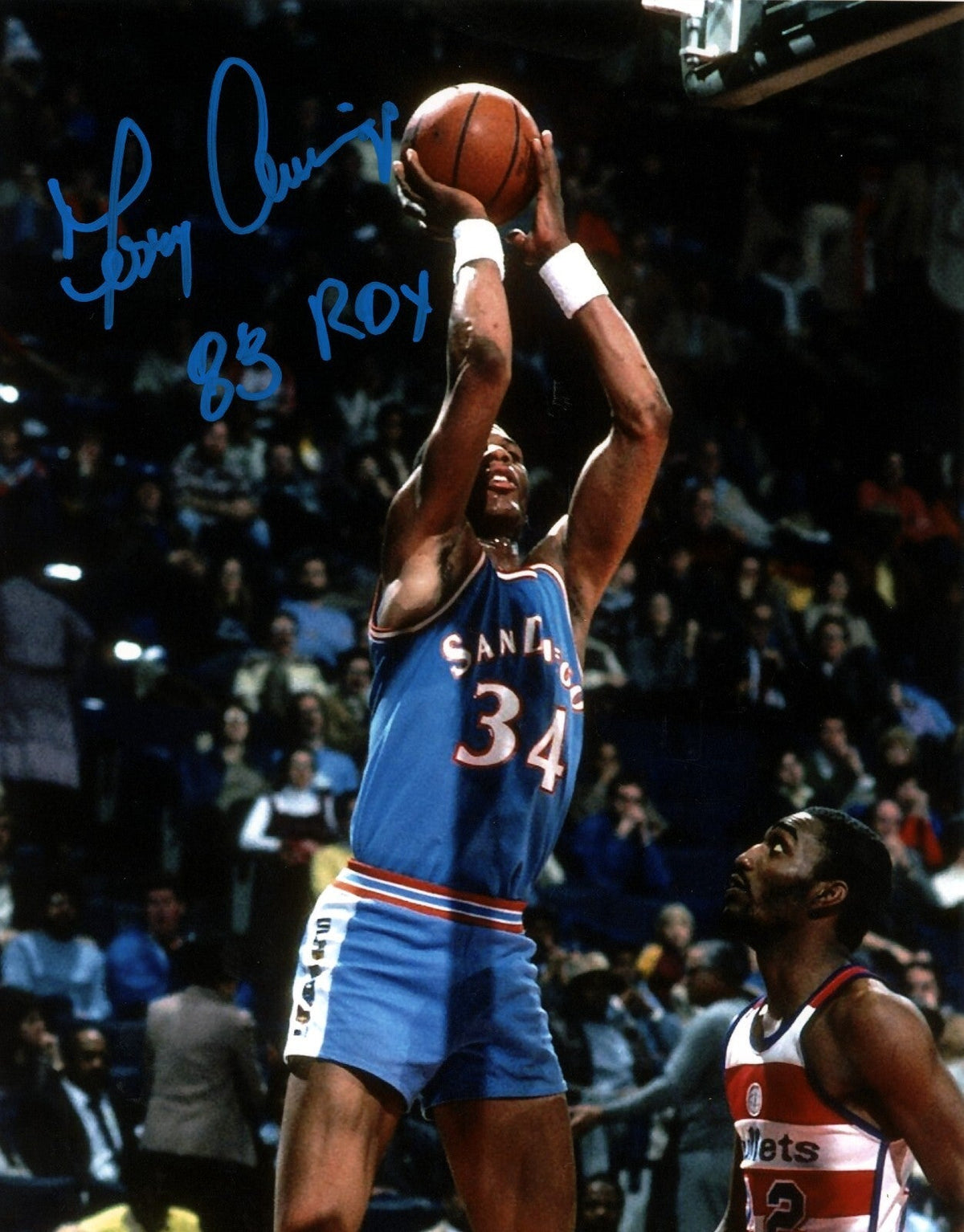 Terry Cummings Signed San Diego Clippers 8x10 Photo w/ 83 ROY LSCM COA #2