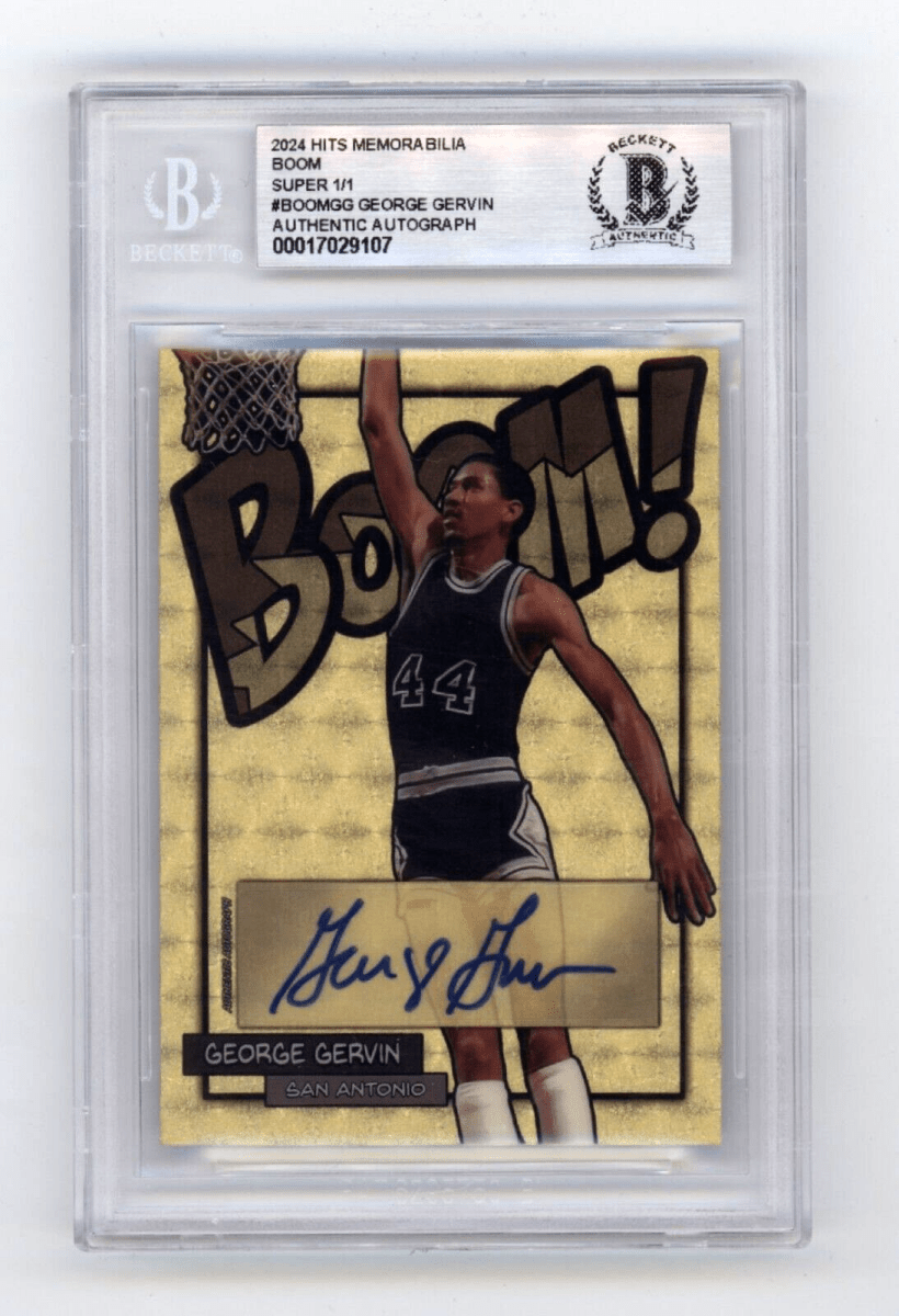 George Gervin 2024 Hits Memorabilia BOOM Super #1/1 Signed BGS BAS Auto Spurs