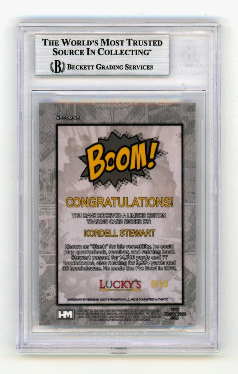 Kordell Stewart 2024 Hits Memorabilia BOOM Gold /10 Signed BGS BAS Auto