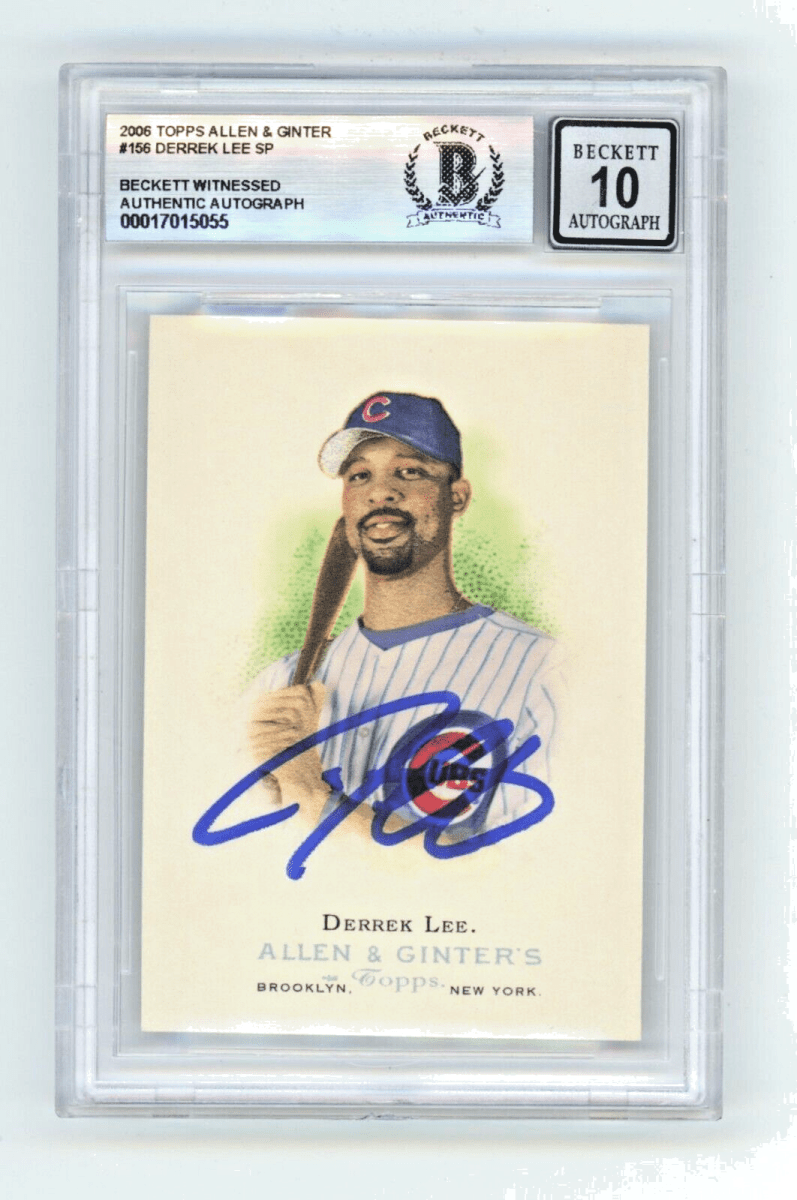Derrek Lee 2006 Topps Allen & Ginter #156 Signed Beckett Wit BAS BGS 10 Auto
