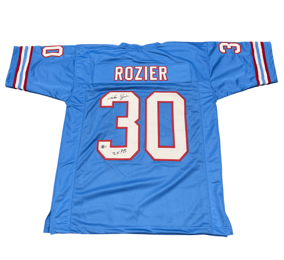Mike Rozier Signed Houston Oilers Custom Jersey w/ 2x PB Beckett Witness BAS COA