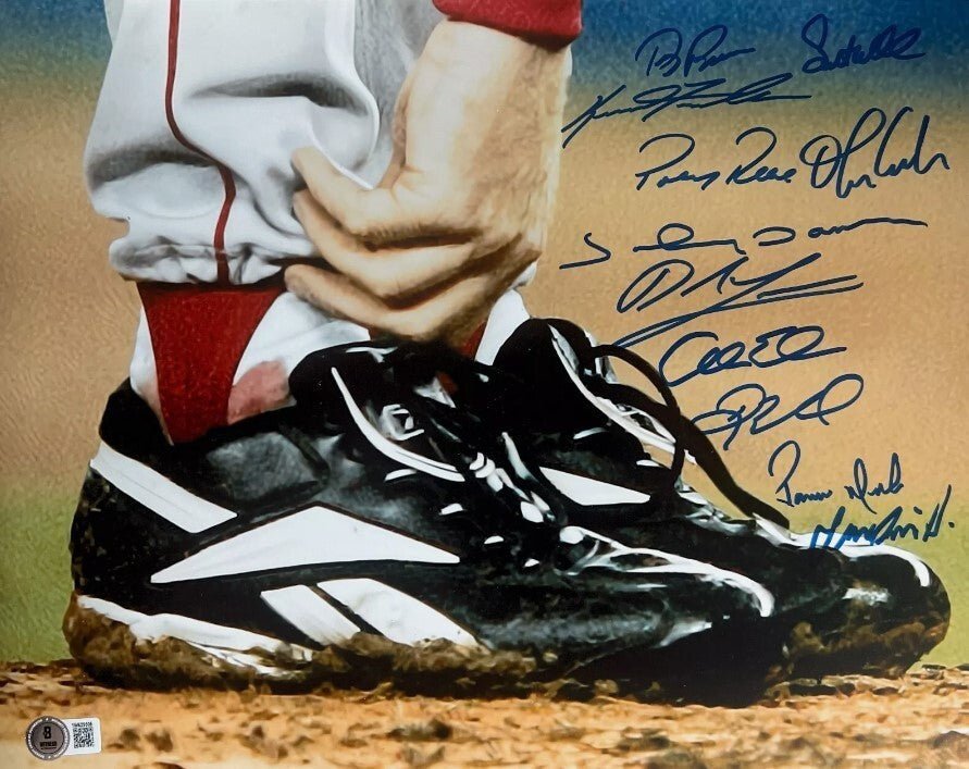 2004 Boston Red Sox Team Signed Bloody Sock 11x14 Photo w/ 11 Sigs BAS COA