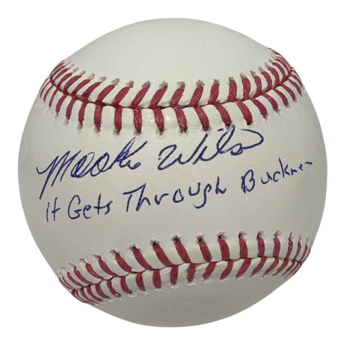 Mookie Wilson Signed ROMLB Baseball w/ It Gets Through Buckner JSA Witness COA
