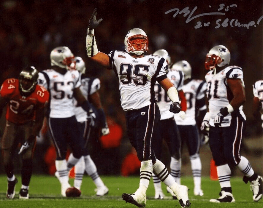 Tully Banta-Cain Signed Patriots 8x10 Photo w/ 2x SB Champ LSCM COA #1