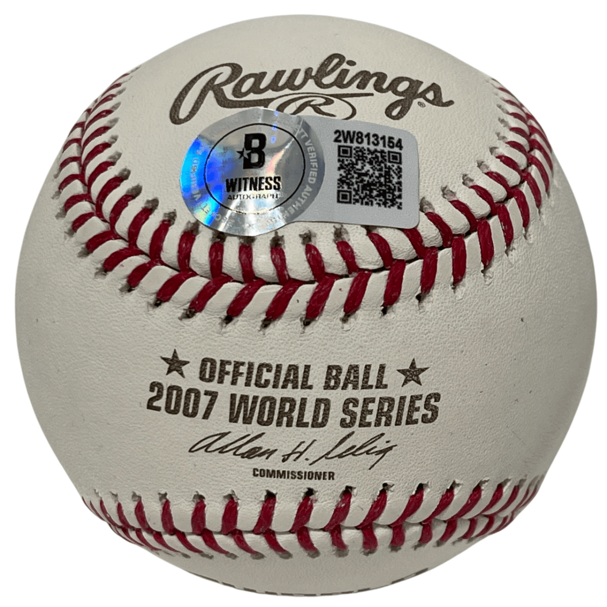 Mike Lowell Signed 2007 WS ROMLB Baseball w/ 07 WS MVP Beckett Witness BAS COA