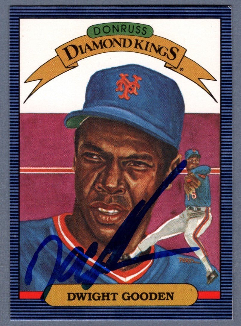 Dwight Doc Gooden Signed 1985 Donruss Diamond Kings #26 LSCM COA NY Mets