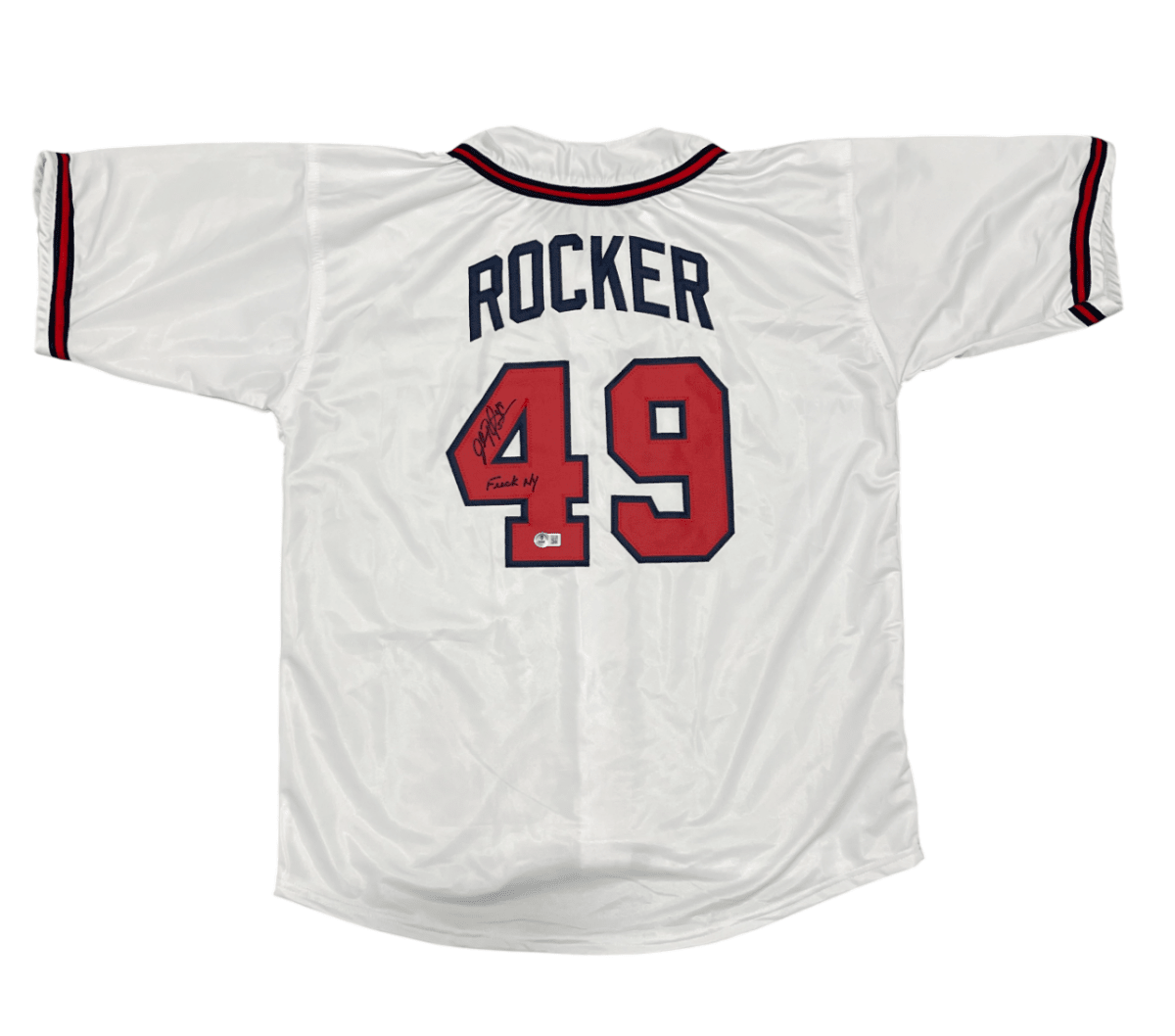 John Rocker Signed Atlanta Braves Custom Jersey w/ F**K NY Beckett Wit BAS COA
