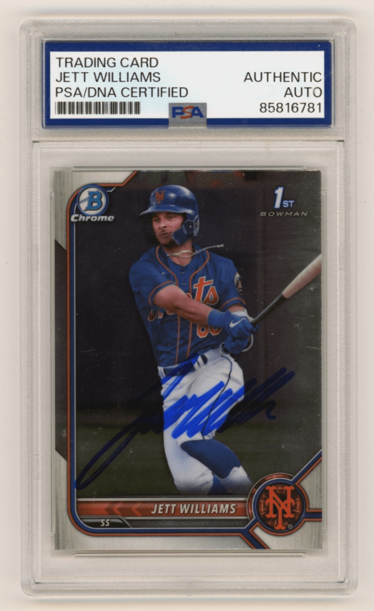 Jett Williams 2022 Bowman Chrome #BDC-190 1st Signed Auto RC PSA Authentic Auto