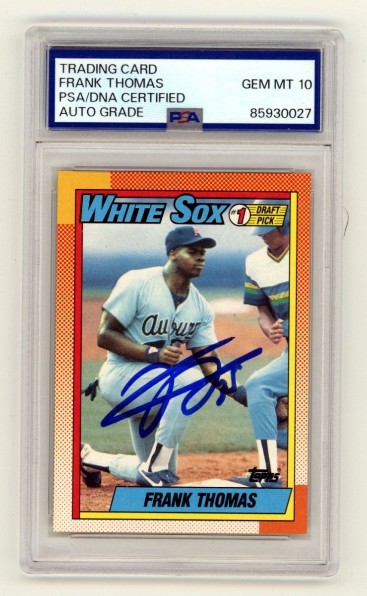 Frank Thomas 1990 Topps #414 Rookie RC Signed PSA 10 Auto White Sox HOF 2014