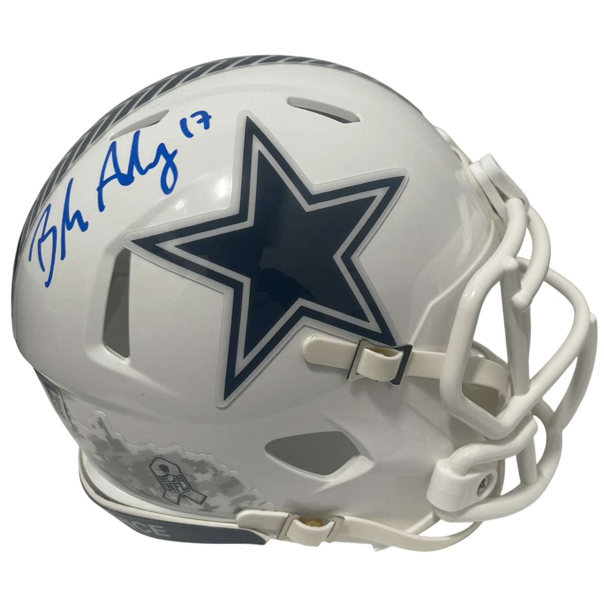 Brandon Aubrey Signed Cowboys Salute to Service 2024 Mini Helmet Beckett BAS COA