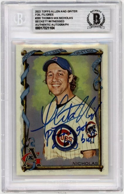 Thomas Ian Nicholas 2023 Allen &amp; Ginter Foil #285 w/ Ins Signed BAS BGS Auto