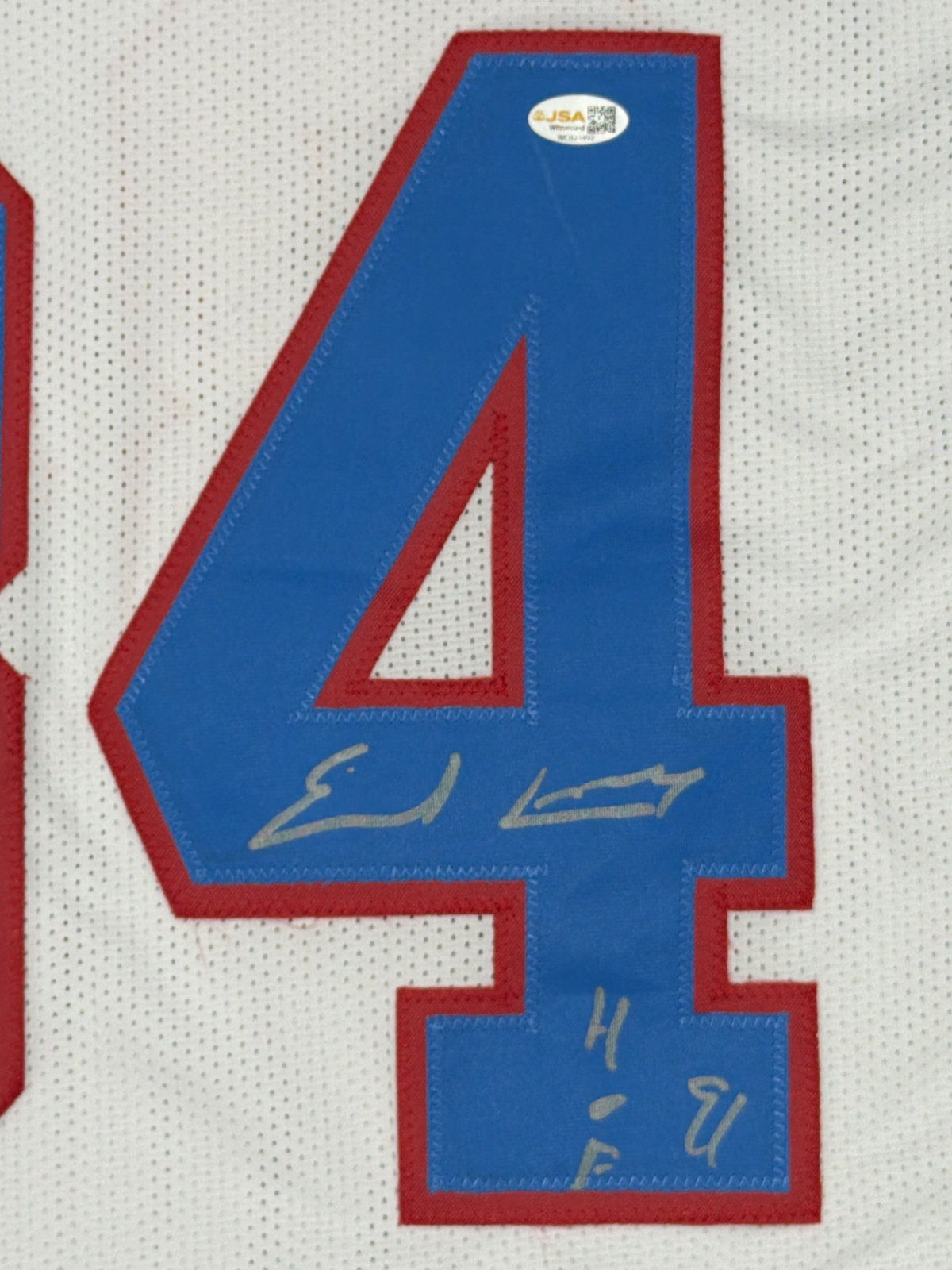 Earl Campbell Signed Houston Oilers Custom Jersey w/ HOF 91 JSA Witness COA