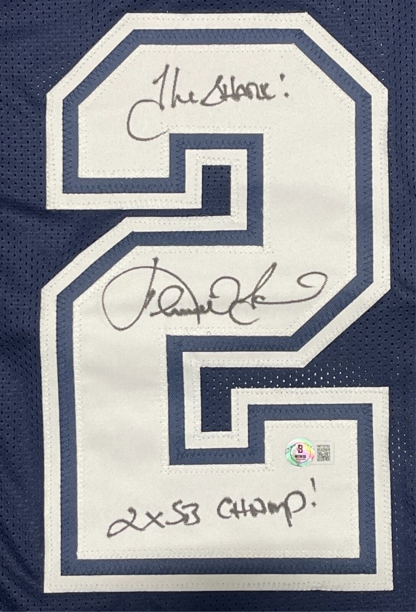 Kenny Gant Signed Dallas Cowboys Custom Jersey w/ 2 ins Beckett Witness BAS COA