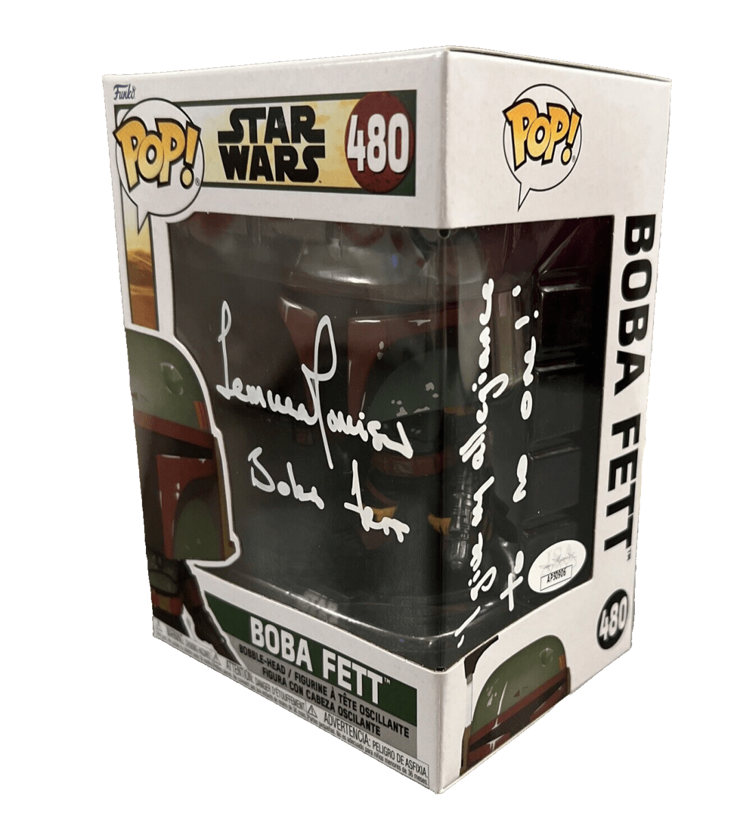 Temura Morrison Signed Auto Boba Fett #480 Star Wars Funko Pop Rare Insc JSA COA